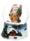 Dekohelden24 Palla di neve – Babbo Natale con orsetto – su base blu con paesaggio invernale natalizio, dimensioni (A x L x P): ca. 9 x 7 cm Ø 6,5 cm, regalo