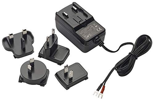 VIMAR 40104 Alimentatore switching 100-240 Vac 50/60 Hz, spina 2P intercambiabile standard europeo, britannico, americano e australiano, uscita con terminali 24 Vdc 1 A, nero