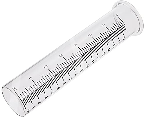 Cabilock 2 Pièces Pluviomètre en Verre Tube De Remplacement avec Échelle À Fond Plat Pluie Jauge Tube à Essai pour Cour Jardin Extérieurs pour La Maison