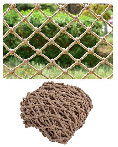 bandezid Hemp Rope Decorations Nets,Rope Jute Weaving Net Non-Slip Hemp Net Plant Climbing Decorative Netting,Climbing Frame Net for Kids Diameter 4mm,Mesh 10cm-Hemp rope 1x1m(3.3x3.3ft)