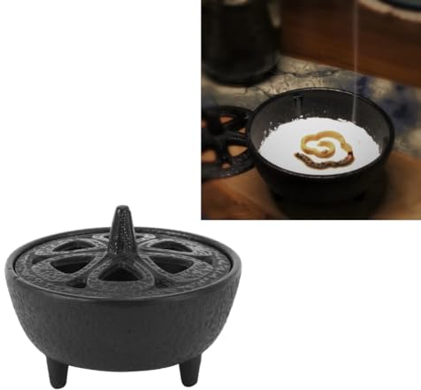Quemador de Aromaterapia de Incienso, Quemador de Aromaterapia de Incienso de Hierro Fundido Recipiente de Incienso Multifuncional para Decoración del Hogar, Baño, Dormitorio