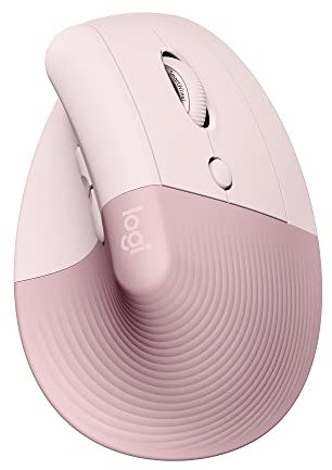 Logitech Lift Vertical Ergonomic Mouse, Wireless, Bluetooth or Logi Bolt USB Receiver, Quiet clicks, 4 Buttons, Compatible with Windows/macOS/iPadOS, Laptop, PC - Rose