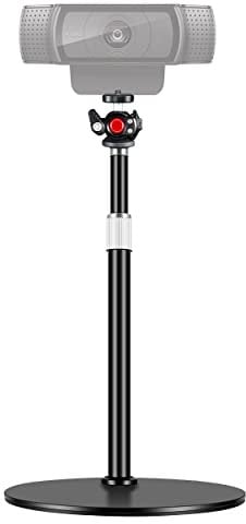 Etour Webcam Stand for Desk, with 360° Ballhead, Heavy Base Height Adjustable Webcam Tripod for Logitech Webcam C922 C930e C920 C615 C960 C920x BRIO 4K NexiGo N60, Phone Mount, Gopro with 1/4 Thread