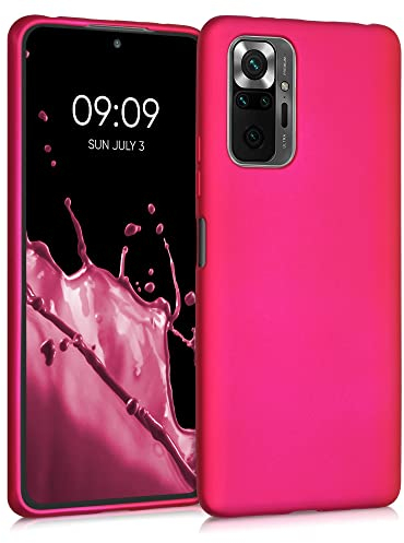 kwmobile Case kompatibel mit Xiaomi Redmi Note 10 Pro Hülle - Schutzhülle aus Silikon metallisch schimmernd - Handyhülle Metallic Pink
