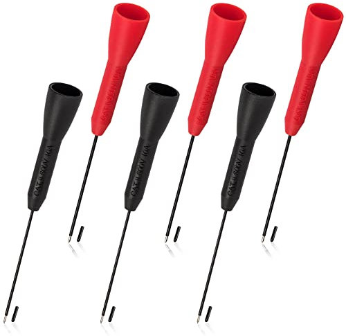 ANCIRS 6 Pack 2mm Needle Test Probes, 600V/10A Non-Destructive Multimeter Test for Fluke Leads tl71 tl75-3 Black & 3 Red