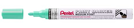 Pentel MMP10 Paint Marker Pen, 4.5mm Medium Bullet Point, Metallic Pearl Green ink (Single Pen)