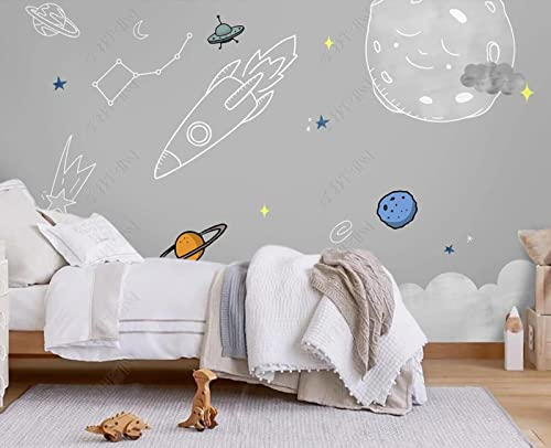 Fototapete Weltraum-Astronauten-Wolkenlinien Foto Tapete 3D Effekt Vliestapete Wanddeko Wandbilder Tapeten