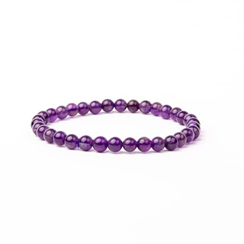 V Vascavi Armband Edelstein, Naturstein als Chakrastein, Heilstein, Ø 8 mm Perlen, MADE IN GERMANY Perlenarmband ca. 20 cm lang, elastisch, Amethyst