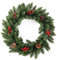 Weihnachtskranz Türkranz Künstlich Kranz Haustür Deko Rohling Tannenkranz Basteln Dekoration Tür Fenster Ornament mit Beeren Kiefernzapfen Dekoration für die Herstellung von Weihnachtskränzen (40cm)