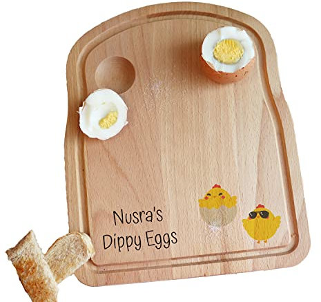 Dippy Egg Wooden Board | Personalised Egg and Soldiers Plate Board | Egg and Toast Board | Children's Breakfast Board | Easter Gift | Eggcup
