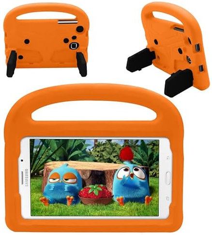 Étui pour tablette Samsung Galaxy Tab A 7 2016 SM-T280/T285, adapté aux enfants, poignée avec support, housse en mousse EVA, léger, anti-choc, orange