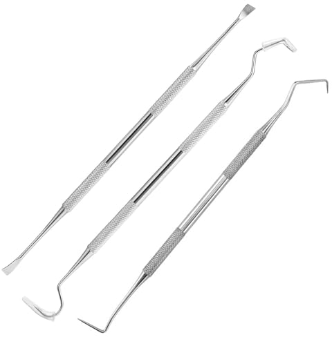 QeeHeng Kit profesional de herramientas de limpieza de dientes de mascotas, juego de 3 piezas de acero inoxidable para eliminar sarro y placa, herramienta de limpieza de sarro de dientes para perros y