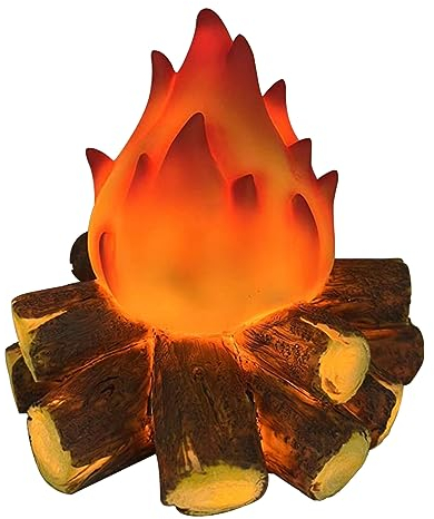Yililay Lampe de cheminée sans Flamme, Fausse Lampe de feu de Camp à LED, Fausses bûches de cheminée 3D réalistes, Lampe à bûches de Bois de Chauffage alimentée par Batterie,Style1