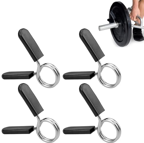Morsetti a Molla per Manubri,Clip a Molla per Manubri,Bilanciere Morsetti a Molla,Morsetti per Manubri,Collari a Molla per Manubri,Bilanciere Palestra Morsetti,Morsetti per Bilanciere,25mm,Nero,4pezzi