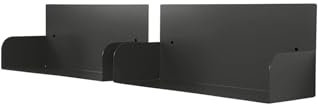D-Segno - Mensola da Muro in Metallo, Libreria da Parete, Kit di 2 Mensole di Design, Porta Libri, Librerie Moderne, Made in Italy (Nero, 2 Pezzi)