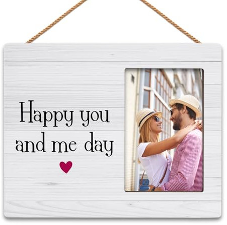 HIWX Bilderrahmen für Paare, You And Me Day, Valentinstagsgeschenke für Sie und Ihn, 10 x 15 cm