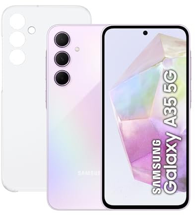 Samsung Galaxy A35 5G 256GB + Funda Transparente - Teléfono Móvil Android, Smartphone Libre, 8GB RAM, Batería 2 Días de Duración, Cámara 50MP, Violeta (Versión Española)