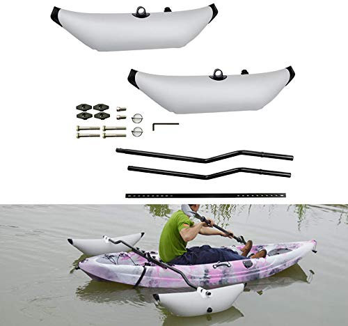 KAZHUN Kajak-Stabilisierungssystem, Kajak-PVC-aufblasbare Ausleger-Kajak-Stabilisatoren zum Angeln Kajak-Stabilisatoren,Grau