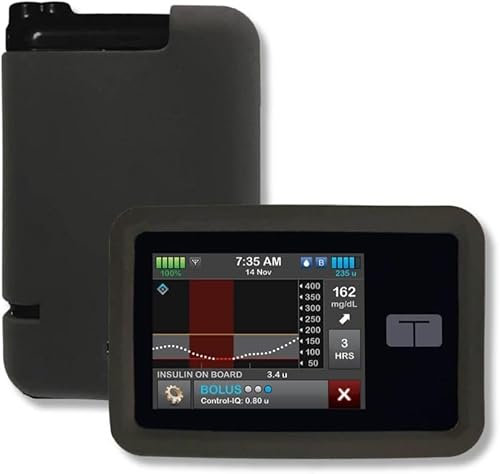 Ziccga Tslim X2 Pump Case with Screen Protector, Tandem t:Slim Gel Silicone Protector Set (Black)