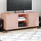 Sufrk Meuble TV rose 100,5 x 39 x 43,5 cm en acier laminé à froid pour salon, salle de divertissement, bureau, unité de divertissement moderne