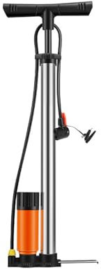 Pompa Per Bicicletta,Pompa Bicicletta A Pavimento,Pompa Bici Con Manometro,Adatta Per Biciclette, Motociclette,Palloni E Altro (argenteo, 41cm)
