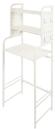 Étagère de machine à laver à 3 étages, 81 x 185 x 35 cm, meuble de rangement pour machine à laver, étagère WC, blanche, chaque couche peut supporter une charge de 33,07 kg, hauteur et largeur
