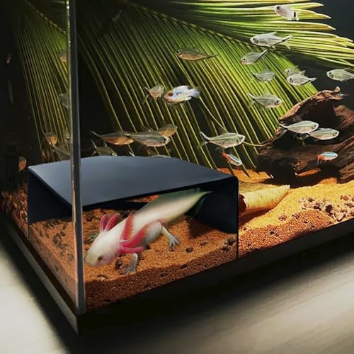 Aquarium Eckhöhle Versteck Axolotl Buntbarschhöhle Fischtankzubehör Eckfisch Aquarium Höhle Versteck mit Sichtfenster Terrarium/Aquarium Unterirdische Naturhöhle
