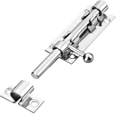 Riegelschloss, 304 türriegel Edelstahl, Bolzenriegel Riegel Tür mit 8 Schrauben,160mm Schlossriegel, Türriegel Innen Außen, Tor Riegel Gartentor, Schiebeschloss Türriegel Edelstahl für Haus Hof Zaun