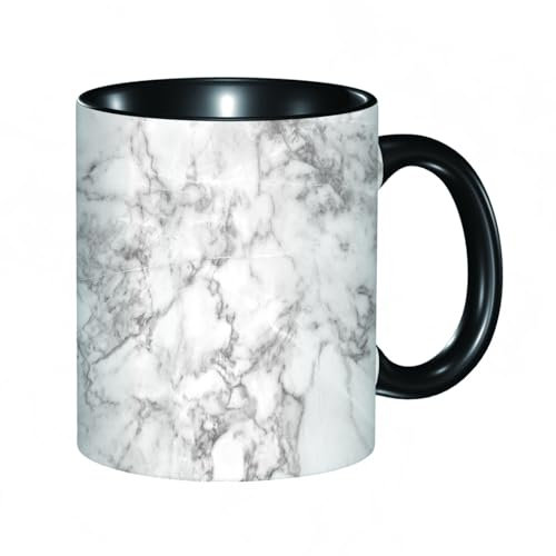 HRRASFAZF Tasse à Café | Tasse Céramique Fine | Cadeau Original | 330ml | Mug avec Anse | Cadeau Original pour Homme et Femme | Marbre, motif granit naturel avec des effets de traces mouchetées et nu