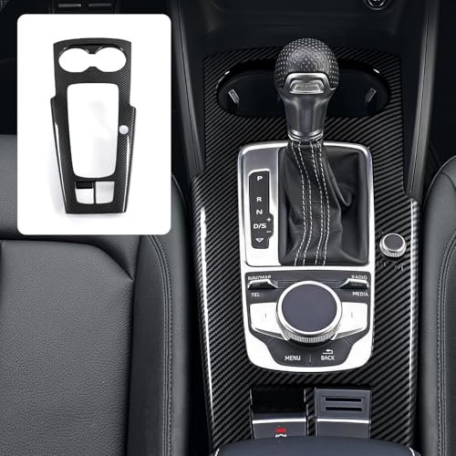 OYDDL Auto Carbon Fiber Schalthebel Aufkleber Cover ABS Trim Kompatibel mit Audi A3 8P(2013-2020) /S3 8P(2012-2020)/RS3 8P(2015-2020) Interieur Zubehör (High-End-Ausgabe)