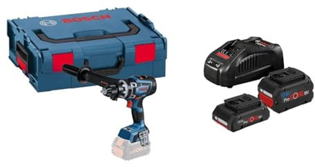 Bosch Professional BITURBO GSB 18V-150 C(150 Nm, 2200 rpm, conectable, sin batería, en L-BOXX), Azul, solo + Set baterías de litio + cargador (ProCORE18V 5.5 Ah + ProCORE18V 4.0 Ah + GAL 1880 CV)