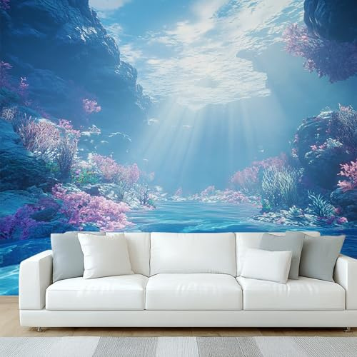Generisch Tapete Unterwasser Wohnzimmer Schlafzimmer, Fototapete Ozean Meer Landschaft Wand Deko, Wallpaper, Wandtapete, Mustertapete, vliestapete, 250 x 175 cm