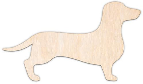 Creative Deco Personalisierte Holztiere aus Sperrholz 3mm | Dackel | 5-100 cm | Haustiere Tierfiguren | Wanddeko Kinderzimmer | Lasergeschnittene Sperrholzausschnitte für Decoupage, zum Bemalen
