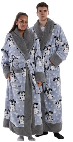 Gegeryozer Accappatoio e Vestaglia in Flanella Super Morbido, con Tasche, Cintura e Collo Rivoltato, Unisex Taglia Unica per Casa, SPA, Hotel
