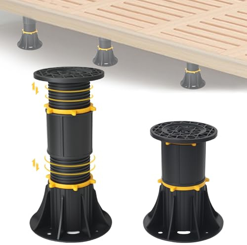 POONGURY 2PCS Hauteur réglable lit Pieds d'appui 11-33 cm, Cadre de lit réglable Pieds d'appui Remplacement, pour Cadre de lit, Armoire et Autres Meubles