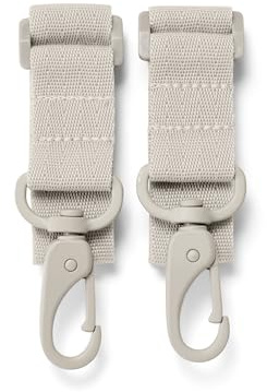 Larkson Kinderwagen Haken Beige - Freya - Kinderwagenhaken für Wickeltaschen & Rucksäcke - Kinderwagen Haken für Taschen 2 Stück - Buggy Clips