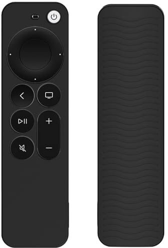 Coque de protection pour télécommande Apple TV 4K Siri Remote 3e génération (2022) / 2e génération (2021) - Coque en silicone pour accessoires TV (noir non lumineux)