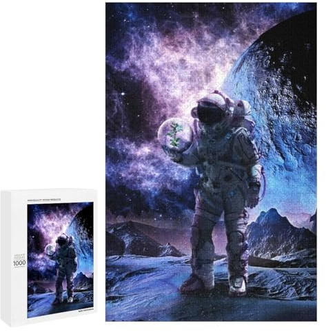1000 PCS Teenager-Puzzleteile Astronaut with Plant Globe Puzzle Für Erwachsene – DIY-Spielzeug, Lustiges Und Humorvolles Geburtstagsgeschenk, Geschenke, 1000 PCS