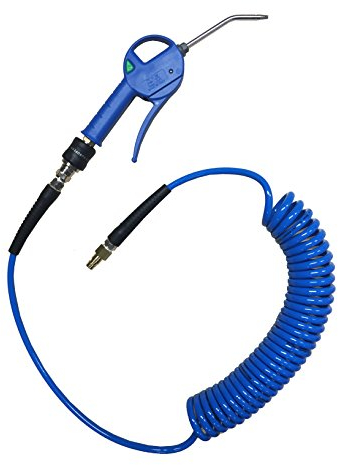 Druckluftschlauch Polyurethan Spiralschlauch mit Druckluft Ausblaspistole / Luftpistole und Sicherheitskupplung