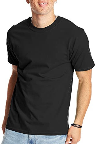 Hanes mensO5180Short Sleeve Beefy-t Short Sleeve T-Shirt - Black - Medium
