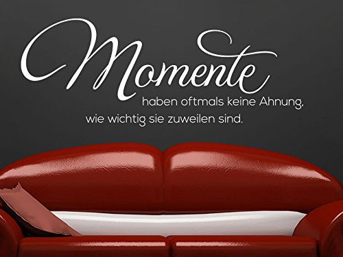 Wandtattoo Momente haben oftmals Keine Ahnung, wie wichtig sie zuweilen sind. (Farbe hellgrau/Größe 100x38cm)