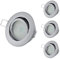 TEVEA Einbaustrahler LED Set - Warmweiss GU10 5W Warmweiß 230V Leuchtmittel - Einbau Rahmen Chrom Gebürstet - Einbauspots (Chrome Matt- Warmweiss -3er)