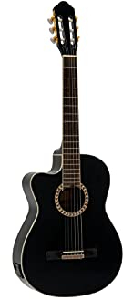 DIMAVERY CN-600L Klassikgitarre, schwarz | Klassische Gitarre für Linkshänder