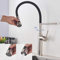 Chongyang Rubinetto Da Cucina A Scomparsa 360 Miscelatore Girevole Miscelatore Monocomando Singolo Miscelatore Miscelatore Acqua Calda E Fredda Tubo In Pelle Nera