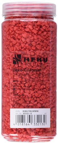 HEKU grobkörniges Deko-Granulat in rot, ca. 750g, Vielseitig Einsetzbar, Ideal für Hochzeiten und Bastelprojekte, Wiederverschließbare Dose