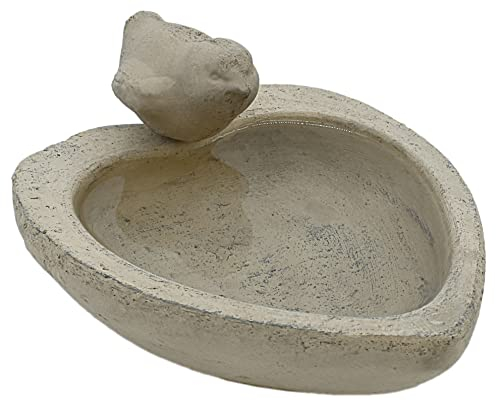 Vogeltränke Vogel Bad Tränke Futterstelle Vogelbecken Garten Terrasse Balkon Bienen Herz Form - Keramik - 21x20cm