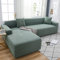 ABUKJM 2 Stück Sofabezug l Form, Sofa überzug 3-Sitzer und 5-Sitzer, Elastischer sofabezug ecksofa All-Inclusive staubdicht Kratzfest, Haustier Kinder für Wohnzimmer Sofaschutz,Matcha grün