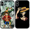 2 Stück Handyhülle für Apple iPhone X Hülle 5.8'' Anime Jungs Gear 5 Nika Zoro Hülle, Schwarz Manga Straw Hat Muster Schutzhülle Weiche Stoßfest TPU Case Junge Case für iPhone X