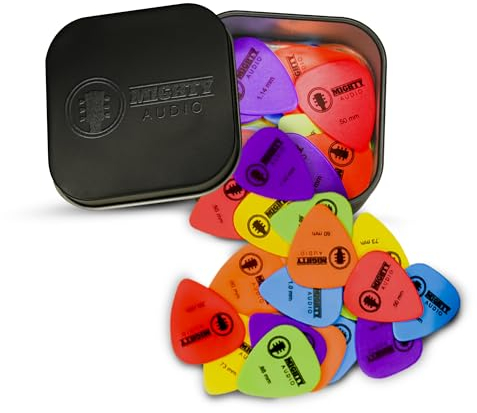 18 x Guitar Pick Set In Tin. Guitar Plectrums For Guitarist.
