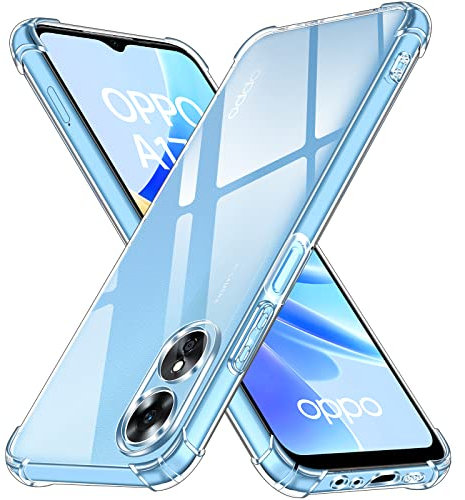 ivoler Coque pour Oppo A17, Ultra Transparent Étui de Protection en Silicone Antichoc avec Coins Renforcés, Clair Mince Souple TPU Bumper Housse